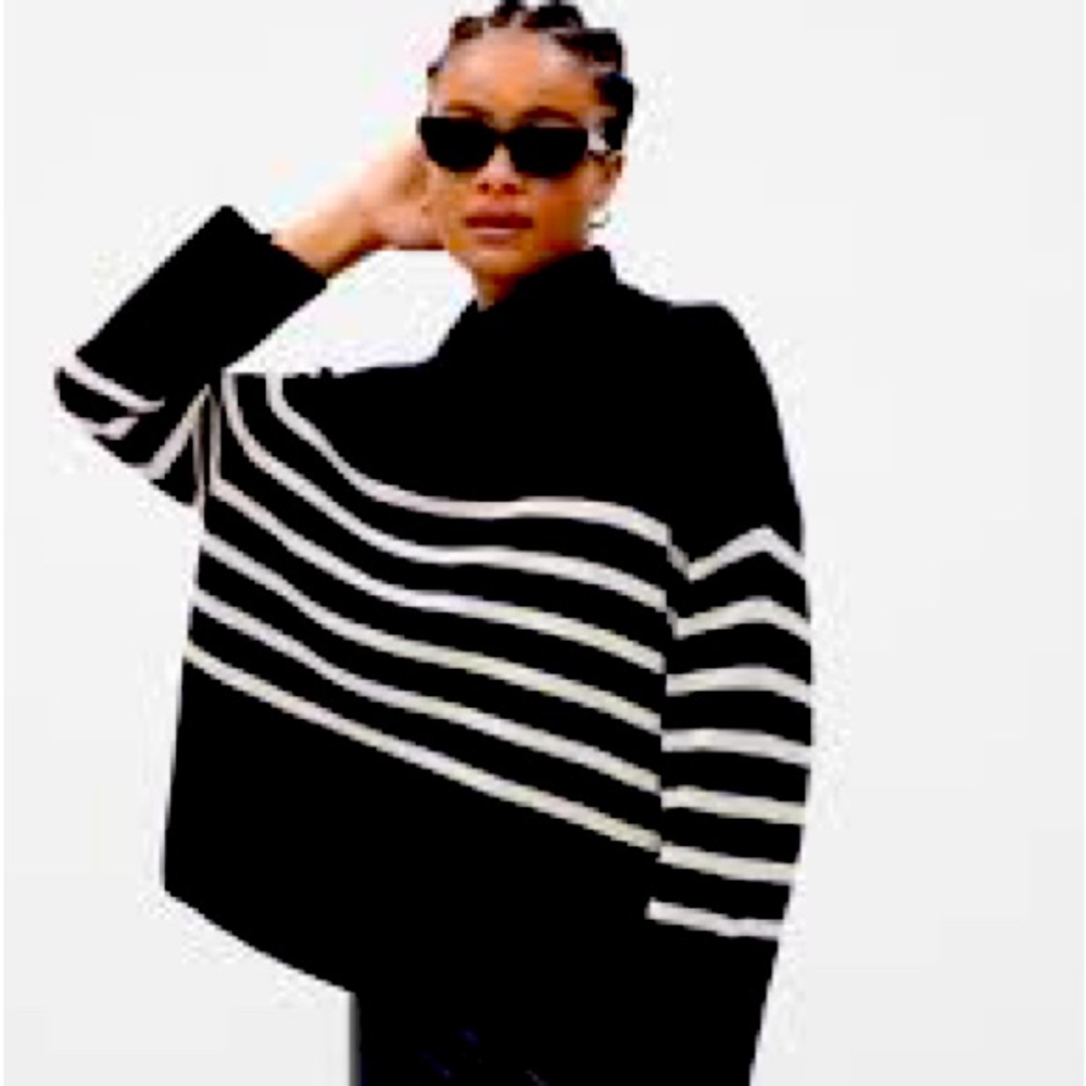 Gap Split Hem Breton Turtleneck Sweater